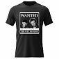 Pánské bavlněné tričko s potiskem - WANTED - černé