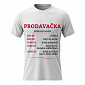 Dámské bavlněné tričko s potiskem - HODINOVÁ SAZBA PRODAVAČKA - bílé