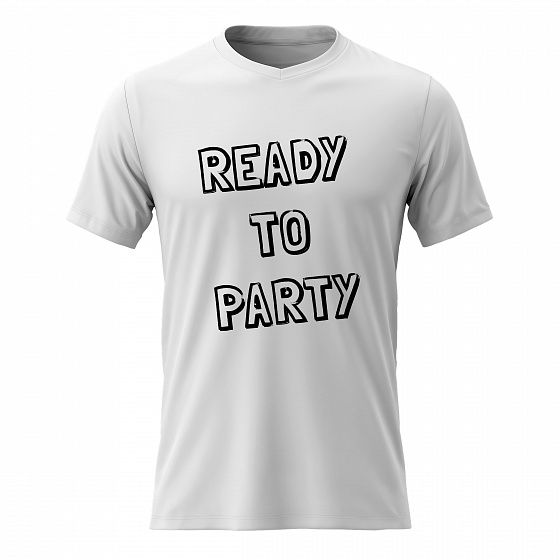 Dámské bavlněné tričko s potiskem - READY TO PARTY - bílé