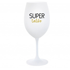 SUPER TÁTA - biely pohár na víno 350 ml