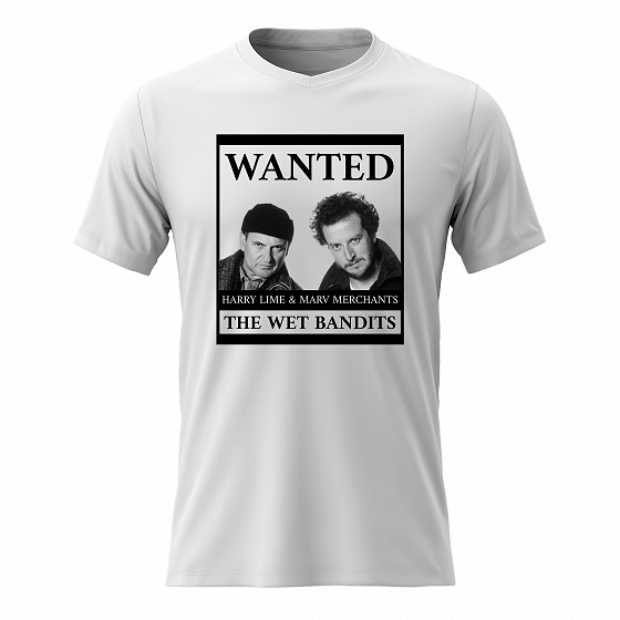 Dámské bavlněné tričko s potiskem - WANTED - bílé