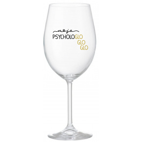 MOJA PSYCHOLOGLOGLOGLO - priehľadný pohár na víno 350 ml