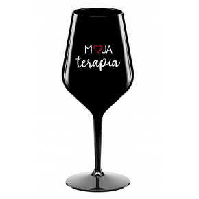 MOJA TERAPIA - čierny nerozbitný pohár na víno 470 ml