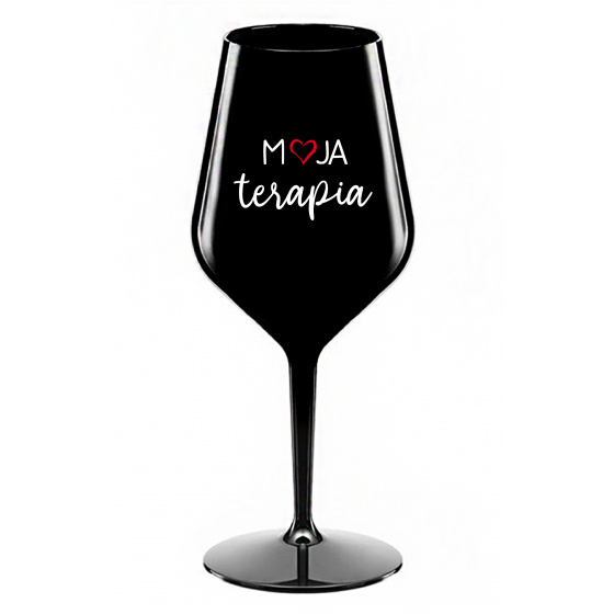 MOJA TERAPIA - čierny nerozbitný pohár na víno 470 ml