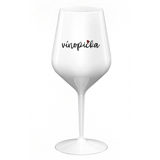 VÍNOPIČKA - biely nerozbitný pohár na víno 470 ml
