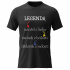 Pánské bavlněné tričko s potiskem - LEGENDA - černé