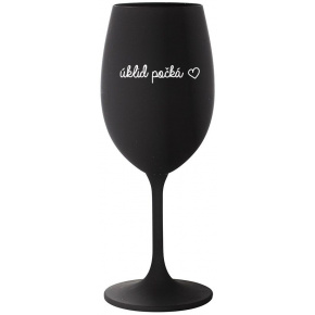 ÚKLID POČKÁ - černá sklenice na víno 350 ml