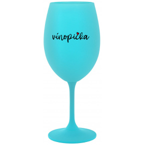 VÍNOPIČKA - tyrkysový pohár na víno 350 ml