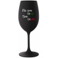 NIE SOM ONLINE SOM ONWINE - čierny pohár na víno 350 ml