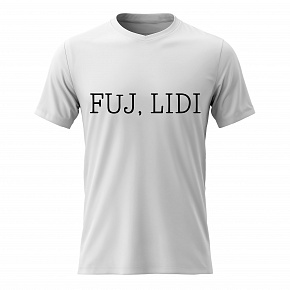Dámské bavlněné tričko s potiskem - FUJ, LIDI - bílé 