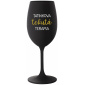 TATINKOVA TEKUTÁ TERAPIA - čierny pohár na víno 350 ml