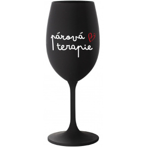 PÁROVÁ TERAPIE - černá sklenice na víno 350 ml PÁROVÁ TERAPIE - černá sklenice na víno 350 ml