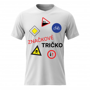Pánské bavlněné tričko s potiskem - ZNAČKOVÉ TRIČKO - bílé