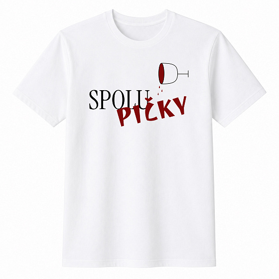 Dámské bavlněné tričko s potiskem - SPOLUPIČKY - bílé