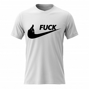Dámské bavlněné tričko s potiskem - FUCK - bílé