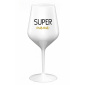 SUPER MÁMA - biely nerozbitný pohár na víno 470 ml