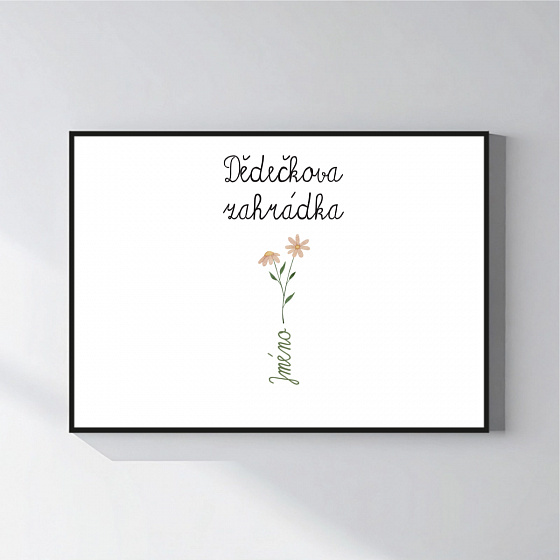 Personalizovaný magický fotoobraz v rámu - 50x70 - květinová zahrádka
