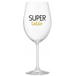 SUPER TÁTA - priehľadný pohár na víno 350 ml