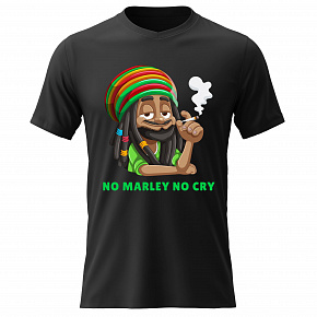 Dámské bavlněné tričko s potiskem - BOB MARLEY - černé