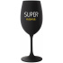 SUPER MÁMA - čierny pohár na víno 350 ml