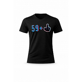 Pánské bavlněné tričko s potiskem - 59+1 - černé