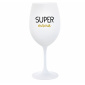 SUPER MÁMA - biely pohár na víno 350 ml