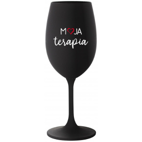 MOJA TERAPIA - čierny pohár na víno 350 ml