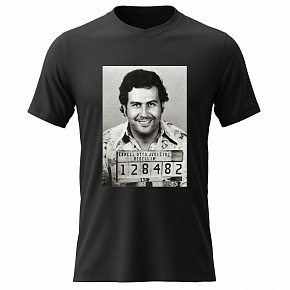 Dámské bavlněné tričko s potiskem - PABLO ESCOBAR - černé