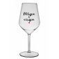 MILUJEM & VÍNUJEM - priehľadný nerozbitný pohár na víno 470 ml