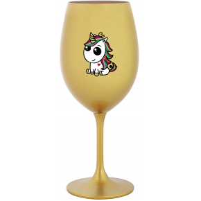 DUHOVÝ JEDNOROŽEC - zlatý pohár na víno 350 ml