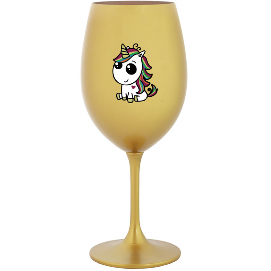DUHOVÝ JEDNOROŽEC - zlatý pohár na víno 350 ml
