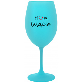MOJA TERAPIA - tyrkysový pohár na víno 350 ml