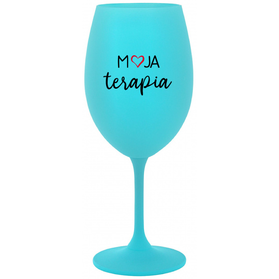 MOJA TERAPIA - tyrkysový pohár na víno 350 ml