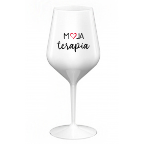 MOJA TERAPIA - biely nerozbitný pohár na víno 470 ml