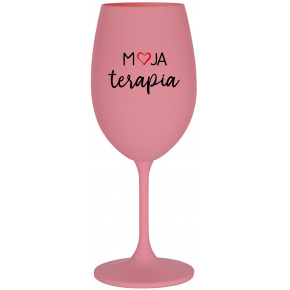 MOJA TERAPIA - ružový pohár na víno 350 ml
