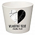 Bílý keramický květináč - dvě mapy jako srdce - velký