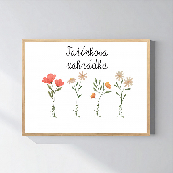 Personalizovaný magický fotoobraz v rámu - 40x50 - květinová zahrádka