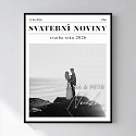 Personalizovaný magický fotoobraz v rámu - 40x50 - svatební noviny