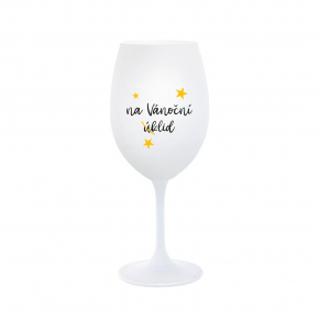 NA VÁNOČNÍ ÚKLID - bílá sklenice na víno 350 ml NA VÁNOČNÍ ÚKLID - bílá sklenice na víno 350 ml