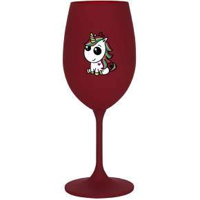 DUHOVÝ JEDNOROŽEC - bordovy pohár na víno 350 ml