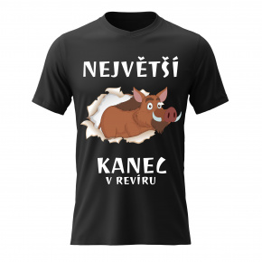 Pánské bavlněné tričko s potiskem - NEJVĚTŠÍ KANEC - černé 