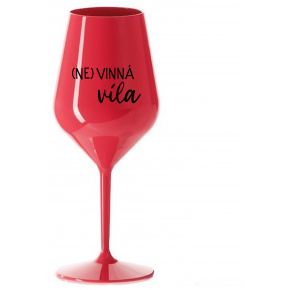(NE)VINNÁ VÍLA - červený nerozbitný pohár na víno 470 ml