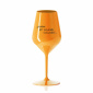 PROTOŽE BÝT SKLADNÍK NENÍ PRDEL - oranžová nerozbitná sklenice na víno 470 ml