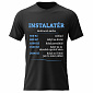 Pánské bavlněné tričko s potiskem - HODINOVÁ SAZBA - INSTALATÉR - černé