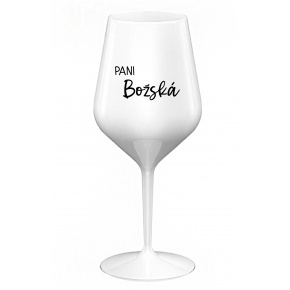 PANI BOŽSKÁ - biely nerozbitný pohár na víno 470 ml