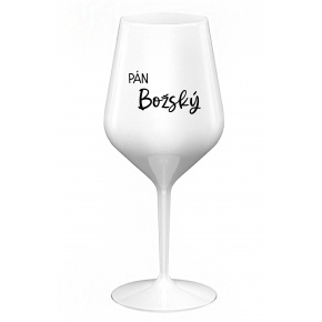 PÁN BOŽSKÝ - biely nerozbitný pohár na víno 470 ml