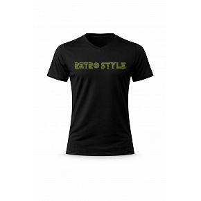 Pánské bavlněné tričko s potiskem - RETRO STYLE - černé