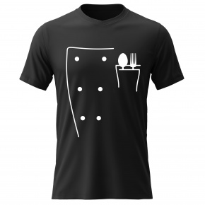 Pánské bavlněné tričko s potiskem - KUCHAŘ - černé