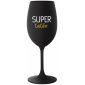 SUPER TÁTA - čierny pohár na víno 350 ml