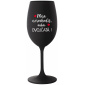MŇA NEROZHODÍŠ, MÁM DVOJČATÁ! - čierny pohár na víno 350 ml